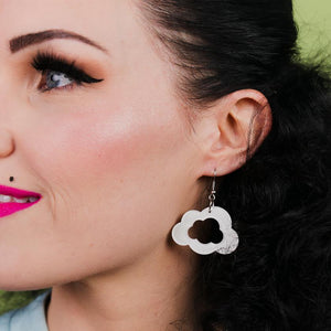 Erstwilder Essentials Cloud Glitter Resin Drop Earrings - White EE1008-SG8000