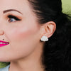 Erstwilder Essentials Cloud Glitter Resin Stud Earrings - White EE0008-SG8000