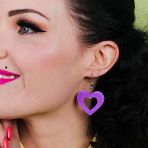Erstwilder Essentials Heart Bubble Resin Drop Earrings - Lavender EE1005-BU5100