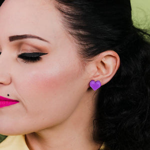 Erstwilder Essentials Heart Bubble Resin Stud Earrings - Lavender EE0005-BU5100