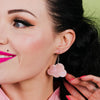 Solid Cloud Solid Glitter Resin Drop Earrings - Pink