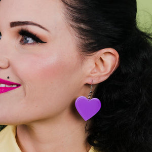 Erstwilder Essentials Solid Heart Bubble Resin Drop Earrings - Lavender EE1026-BU5100