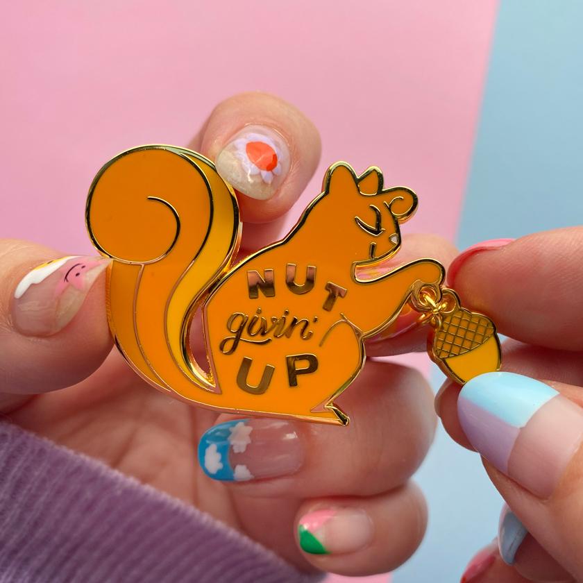 Erstwilder Nut Givin' Up Enamel Pin EP0121-6100