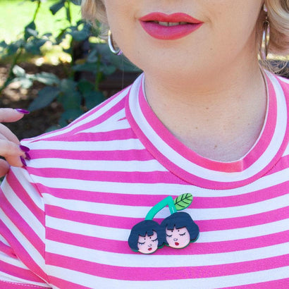 Erstwilder Cherry Twins Brooch BH6837-2040