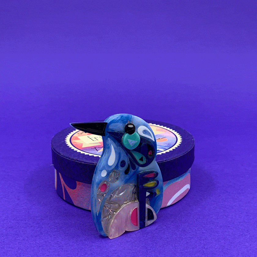 Erstwilder The Astute Azure Kingfsher Brooch BH7208-3001