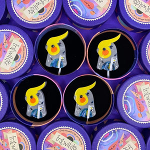 Erstwilder The Coy Cockatiel Brooch BH7214-6071