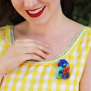 Erstwilder The Radiant Rainbow Lorikeet Brooch BH7206-0100