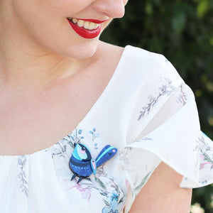 Erstwilder The Splendid Fairy Wren Brooch BH7217-3070