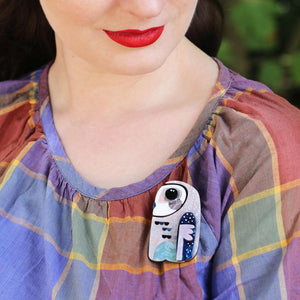 Erstwilder The Sulky Sooty Owl Brooch BH7212-7130