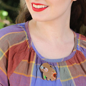 Erstwilder The Wondrous Wombat Brooch BH7207-9000
