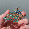 Le Peacock Royal Stone Set Crystal Brooch