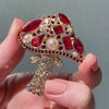 Well Spotted Stone Set Crystal Brooch
