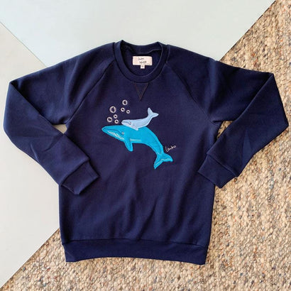 Erstwilder Benevolent Behemoths Blue Whale Sweater