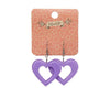Heart Bubble Resin Drop Earrings - Lavender