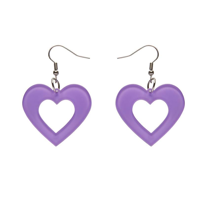 Erstwilder Essentials Heart Bubble Resin Drop Earrings - Lavender EE1005-BU5100