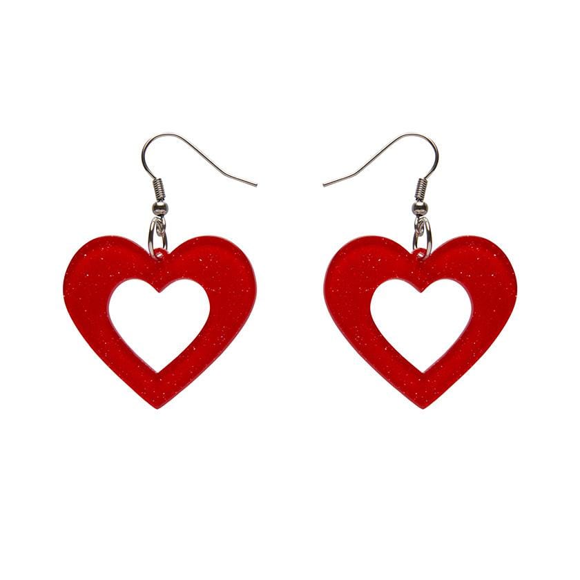 Red Heart Drop Earrings  SHEIN IN