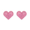 Erstwilder Essentials Heart Glitter Resin Stud Earrings - Pink EE0005-SG2000