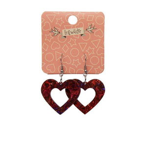 Erstwilder Essentials Heart Lava Resin Drop Earrings - Red EE1005-L1000