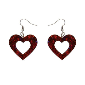 Erstwilder Essentials Heart Lava Resin Drop Earrings - Red EE1005-L1000