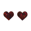 Erstwilder Essentials Heart Lava Resin Stud Earrings - Red EE0005-L1000