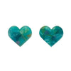 Erstwilder Essentials Heart Mottled Resin Stud Earrings - Green EE0005-MO4000