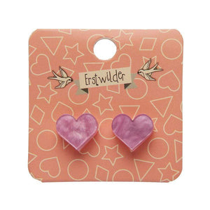 Erstwilder Essentials Heart Ripple Resin Stud Earrings - Mauve EE0005-RI5300