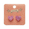 Heart Ripple Resin Stud Earrings - Mauve