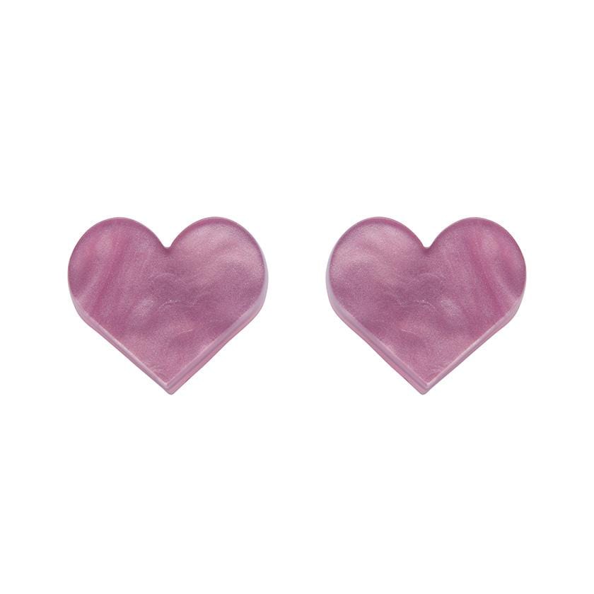 Erstwilder Essentials Heart Ripple Resin Stud Earrings - Mauve EE0005-RI5300