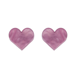 Erstwilder Essentials Heart Ripple Resin Stud Earrings - Mauve EE0005-RI5300