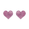Heart Ripple Resin Stud Earrings - Mauve