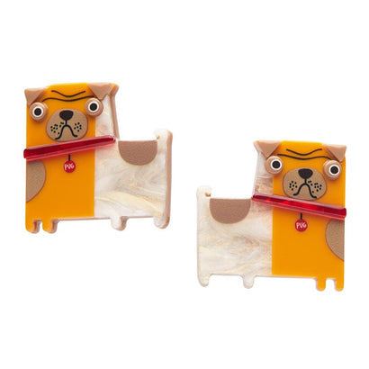 Order of the Pug Hair Clips Set - 2 Piece  -  Erstwilder  -  Quirky Resin and Enamel Accessories