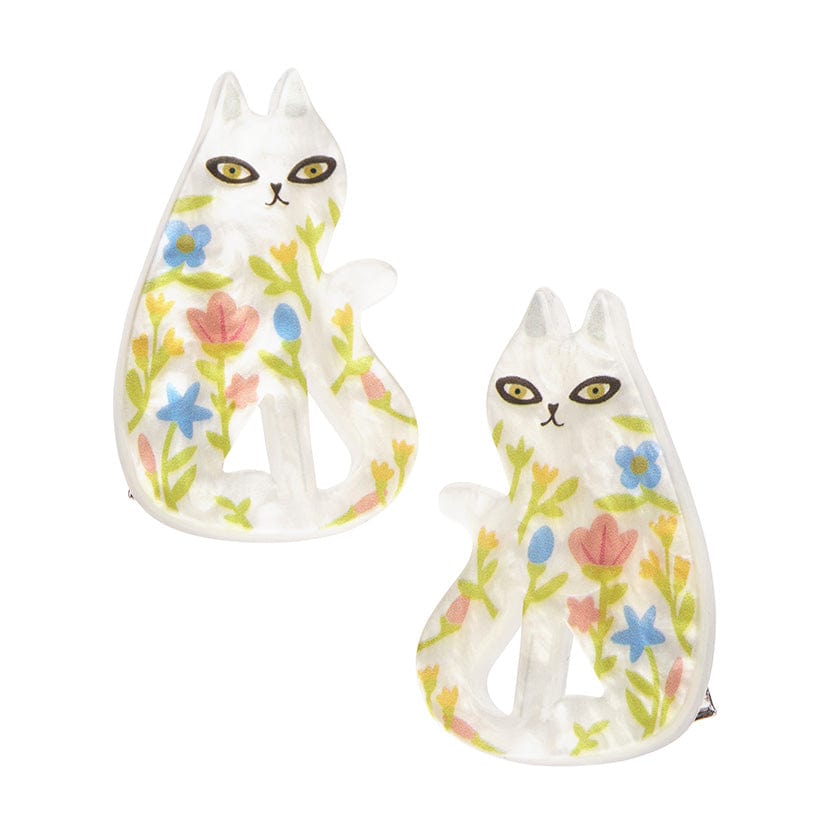 Feline Florescence Hair Clips Set - 2 Piece  -  Erstwilder  -  Quirky Resin and Enamel Accessories