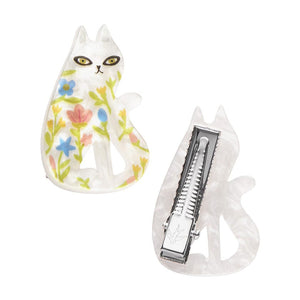 Feline Florescence Hair Clips Set - 2 Piece  -  Erstwilder  -  Quirky Resin and Enamel Accessories