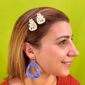 Feline Florescence Hair Clips Set - 2 Piece  -  Erstwilder  -  Quirky Resin and Enamel Accessories