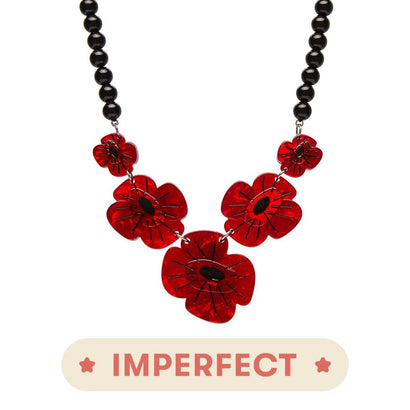 Remembrance Poppy Necklace (IMPERFECT)  -  Erstwilder  -  Quirky Resin and Enamel Accessories