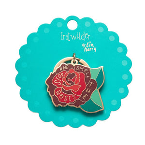 Erstwilder Stop and Smell the Roses Enamel Key Charm AH1KR09