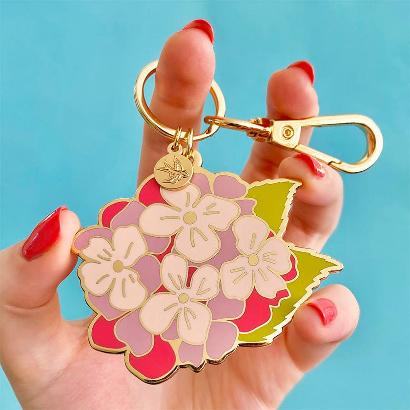 Erstwilder Heartfelt Hydrangea Key Ring AH1KR01