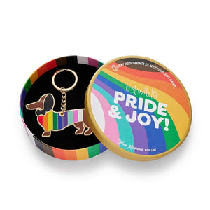 Erstwilder Pride & Joy Spiffy the Supportive Dog Enamel Key Ring AD1KR02