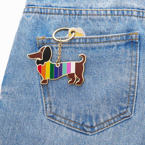 Erstwilder Pride & Joy Spiffy the Supportive Dog Enamel Key Ring AD1KR02