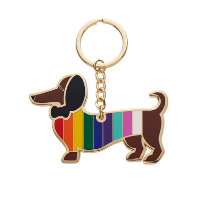Erstwilder Pride & Joy Spiffy the Supportive Dog Enamel Key Ring AD1KR02