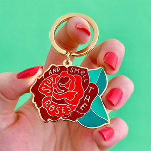 Erstwilder Stop and Smell the Roses Enamel Key Charm AH1KR09