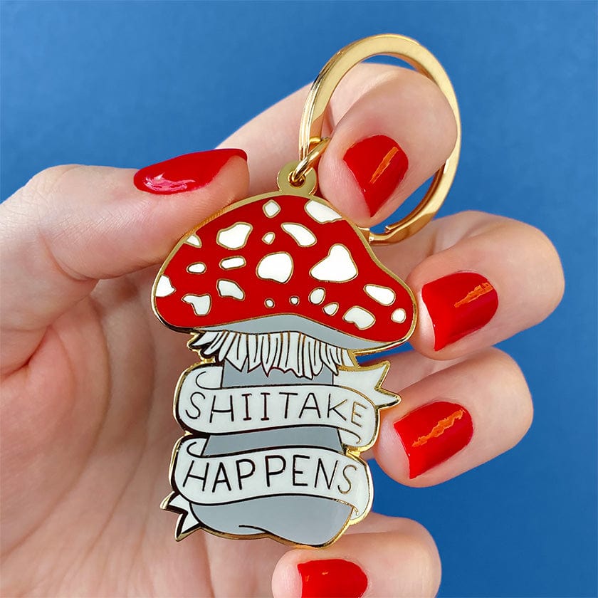 Erstwilder Shiitake Happens Enamel Key Charm AH1KR07