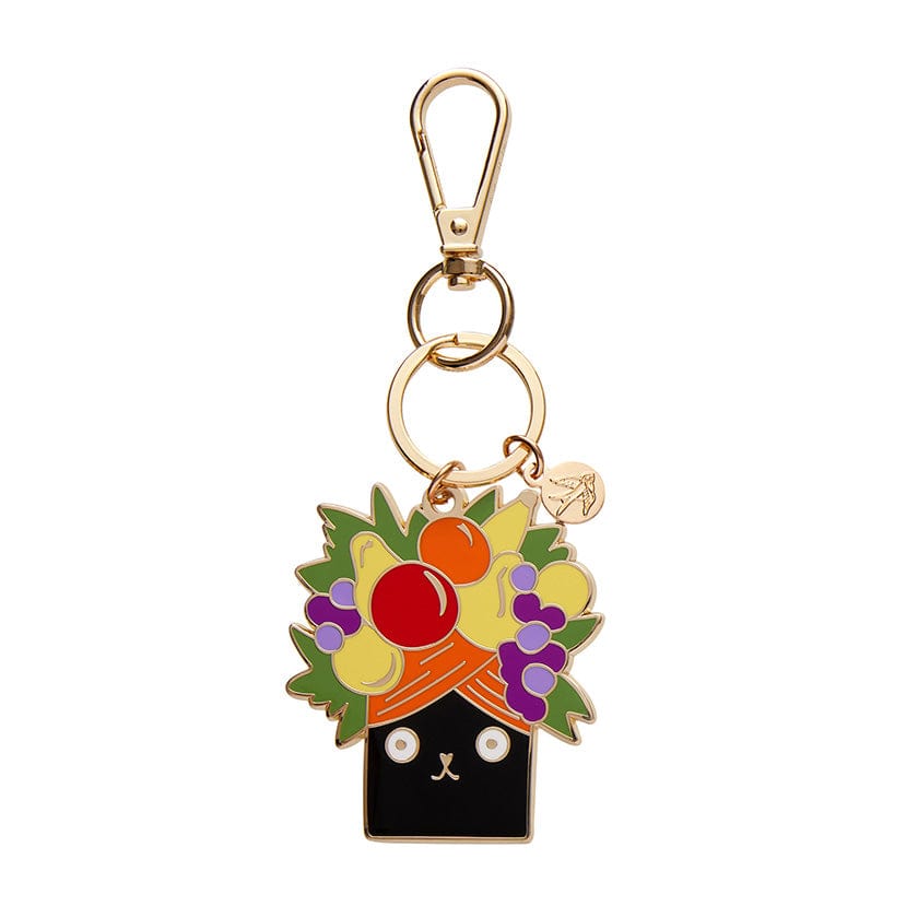 Catmen Miranda Enamel Key Ring  -  Erstwilder  -  Quirky Resin and Enamel Accessories