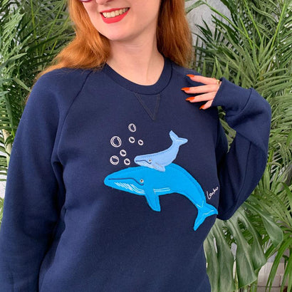 Erstwilder Benevolent Behemoths Blue Whale Sweater