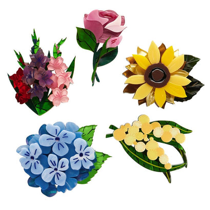 Erstwilder Flower Minis Brooch Set - 5 Pack MNX0005