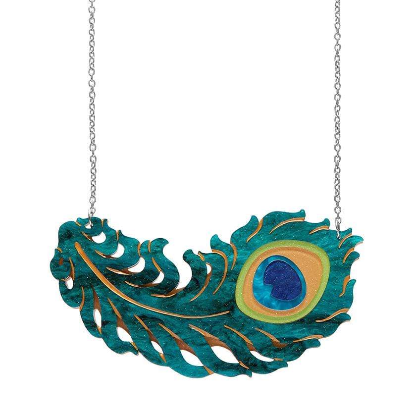 Peacock Feather Necklace - Statement Necklace | Sweet Romance – Sweet  Romance Jewelry