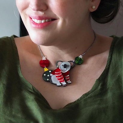 Erstwilder Comfy Christmas Koala Necklace N7430-7100