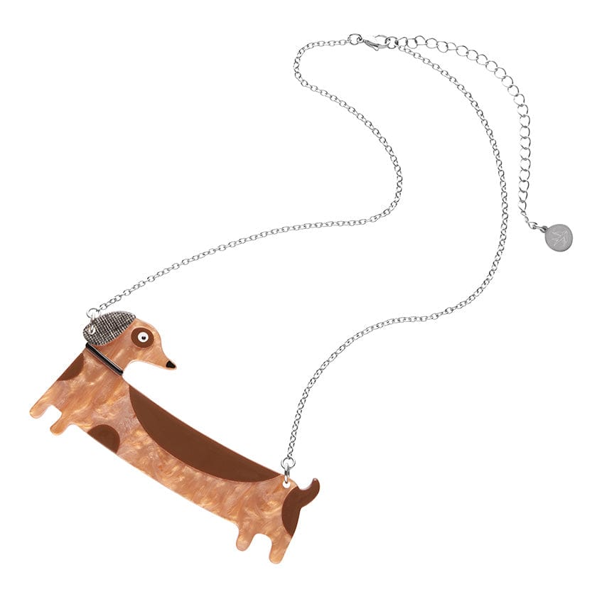 Silver Sausage Dog Necklace | Lily Charmed