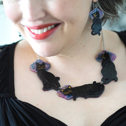 Le Chat Miaule Necklace  -  Erstwilder  -  Quirky Resin and Enamel Accessories