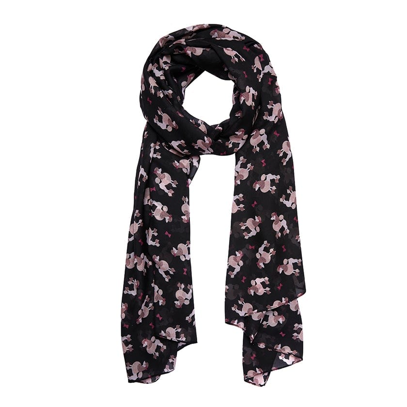 Erstwilder Paris Holiday Madame Caniche Large Neck Scarf - Black PH1045
